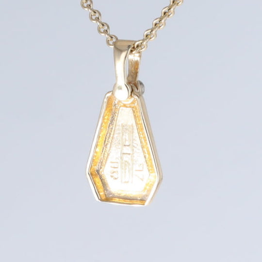 Opal Triangle Inlay with .02ctw Diamond Pendant