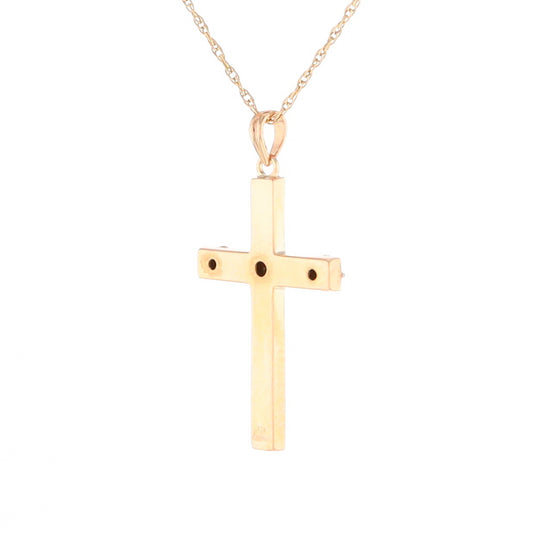 Vintage Incised Diamond Cross Pendant