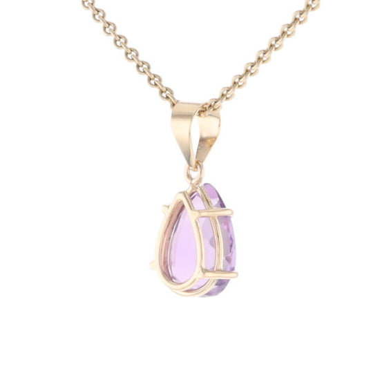 Pear Solitaire Amethyst Pendant