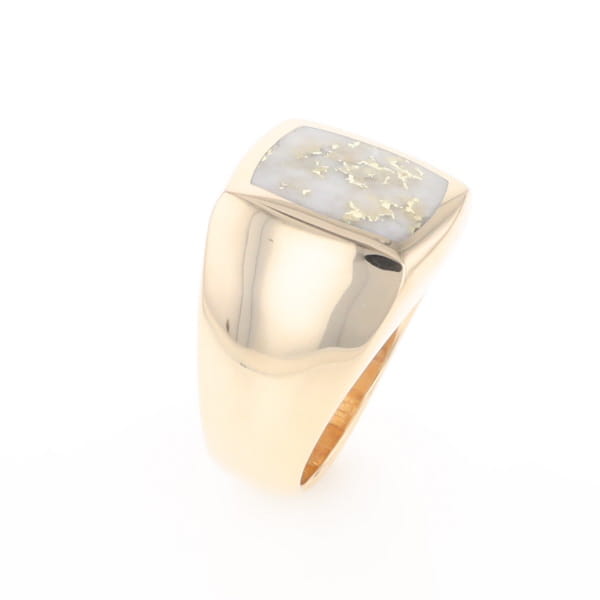 Natural Gold Quartz Men's Ring