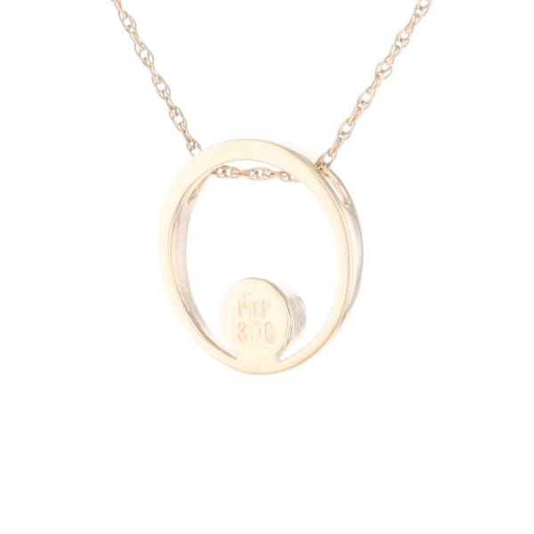 Gold Quartz Pendant Open Circle Design Round Inlay Pendant