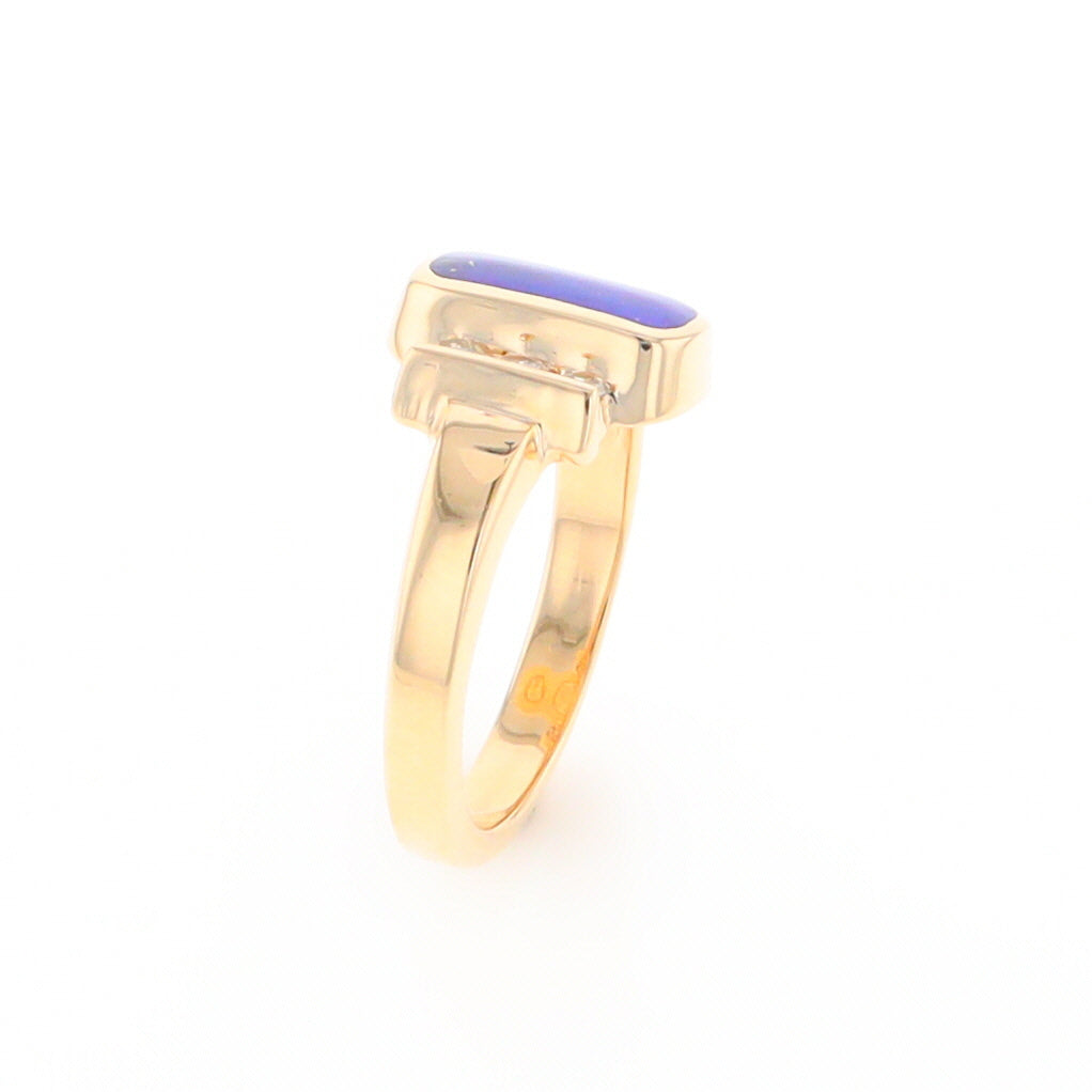 Lapis 0.24ctw Diamond Ring