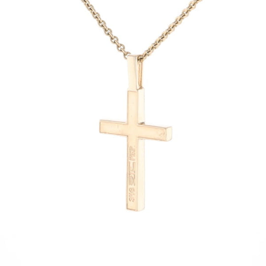 Gold Quartz Pendant 4 Section Inlaid Cross Pendant