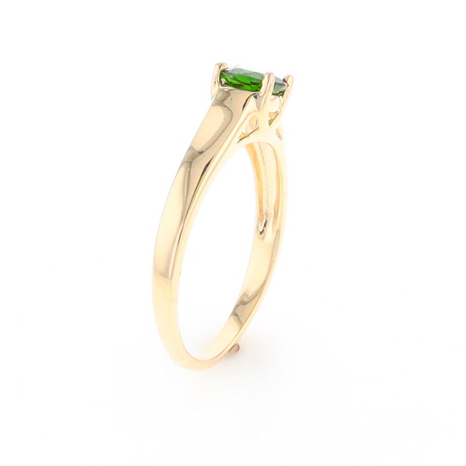 Chrome Diopside Solitaire Ring