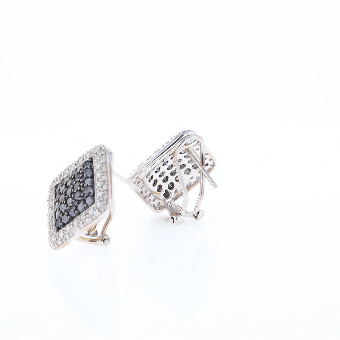 Pavé Black and White Diamond Earrings