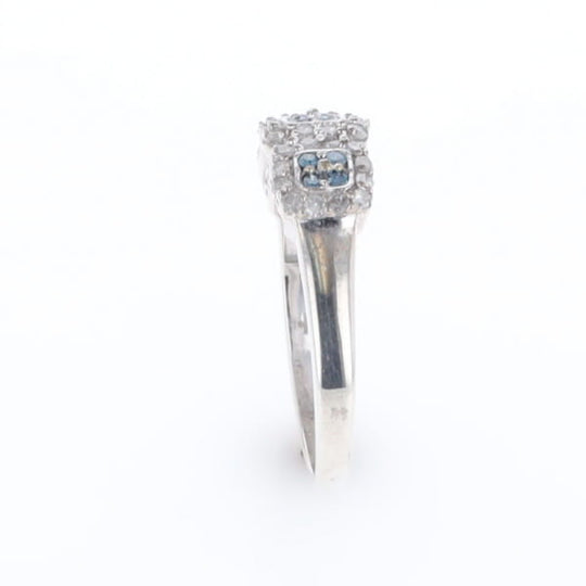 Triple Diamond Halo Ring