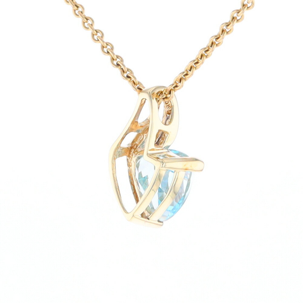 Trillion Blue Topaz Diamond Pendant