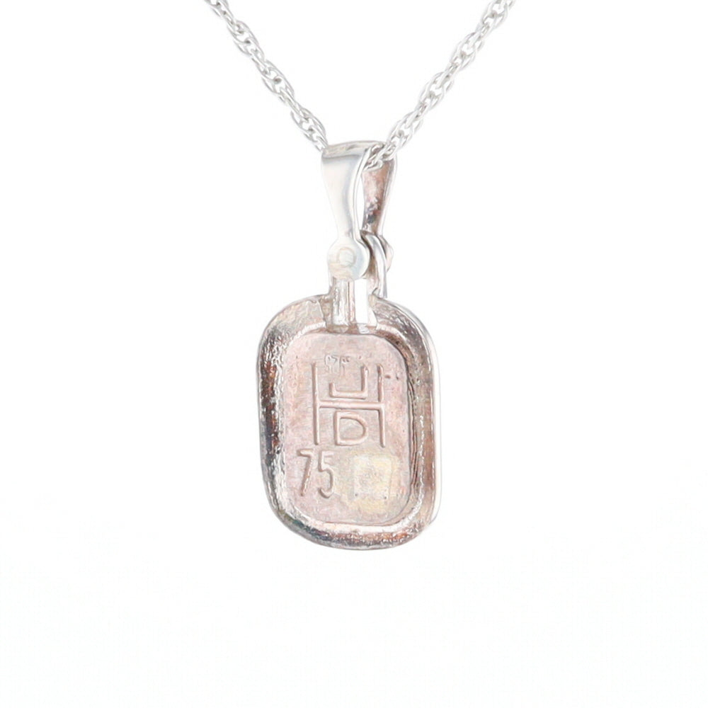 Gold Quartz Rounded Rectangle Pendant