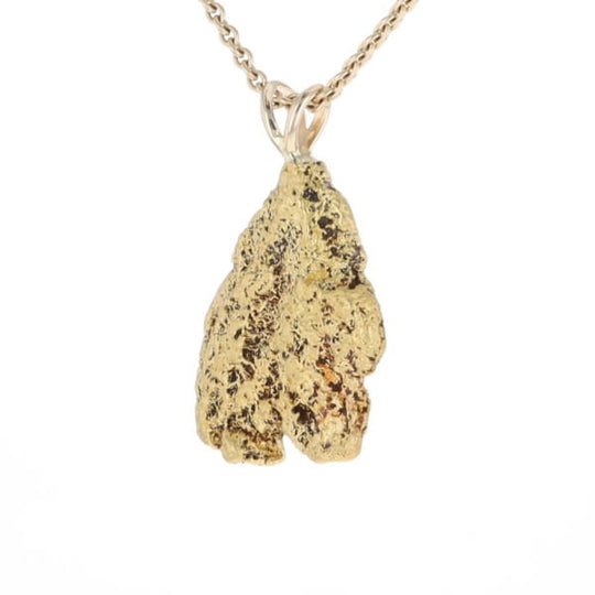 Gold Natural Nugget Flat Pendant
