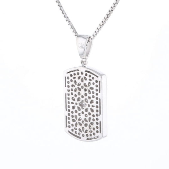Cubic Zirconia Dog Tag Necklace