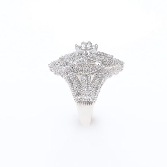 Floral Filigree Design Diamond Ring