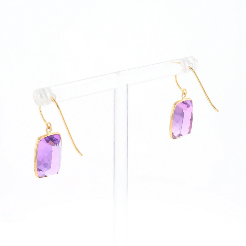 Solitaire Amethyst Dangle Earrings