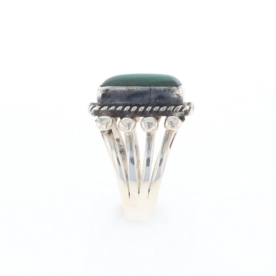 Native Rectangle Malachite Ring