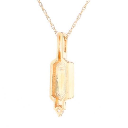 Gold Quartz Pendant with 0.04ctw Diamond Accent