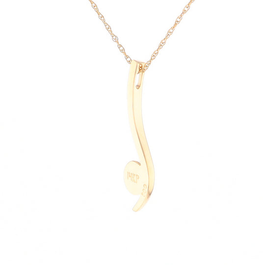 Round Inlaid Gold Quartz Curved Bar Pendant G2