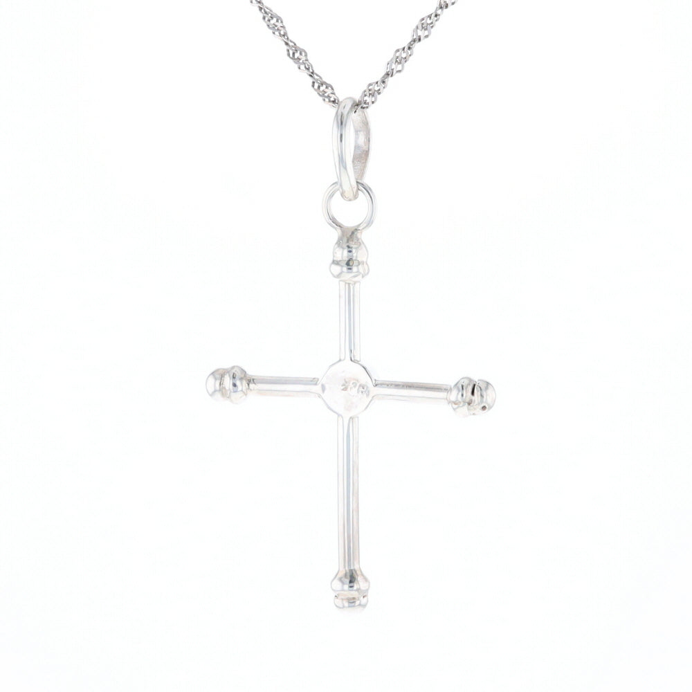 Silver Peridot Cross