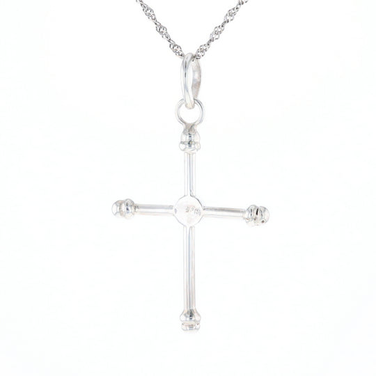 Silver Peridot Cross