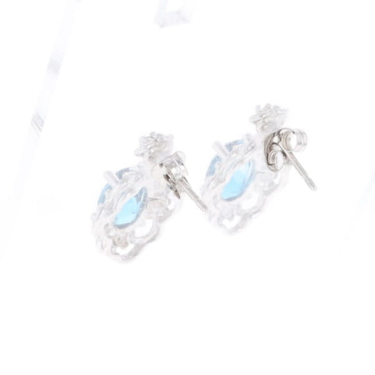 London Blue Topaz in Filigree Setting Dangle Earrings