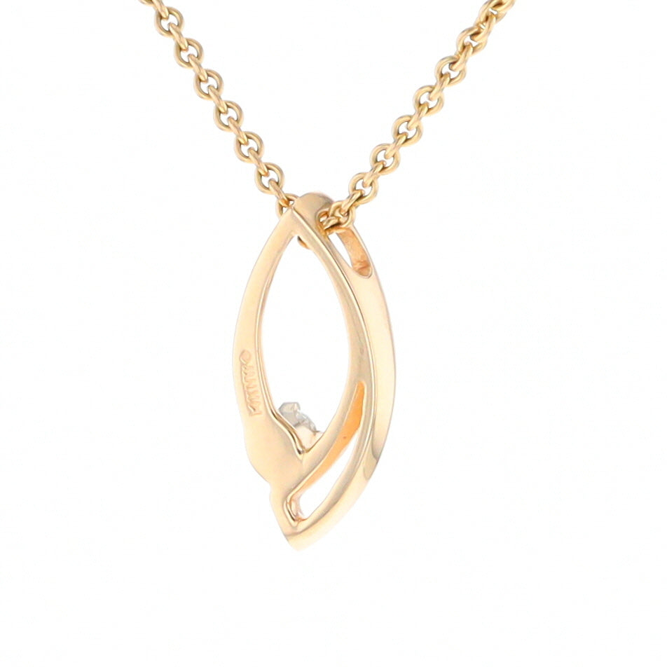 Marquise Open Swirl Slide Pendant with Diamond Accent