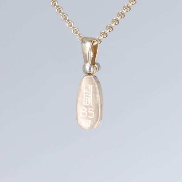 Opal Pendant Oval Inlaid Design with .02ct Round Diamond