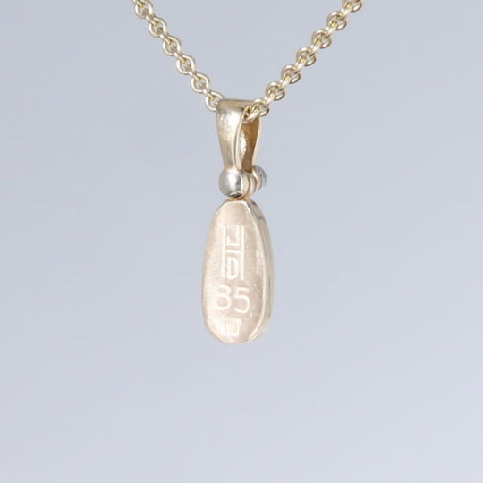 Opal Pendant Oval Inlaid Design with .02ct Round Diamond