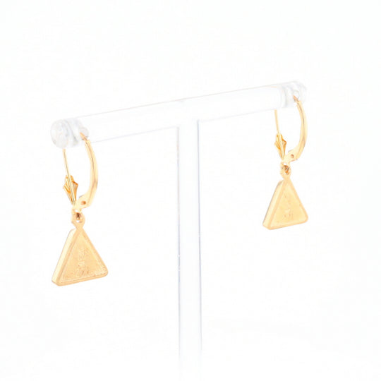 Gold Quartz Triangle Inlaid Earrings - G2