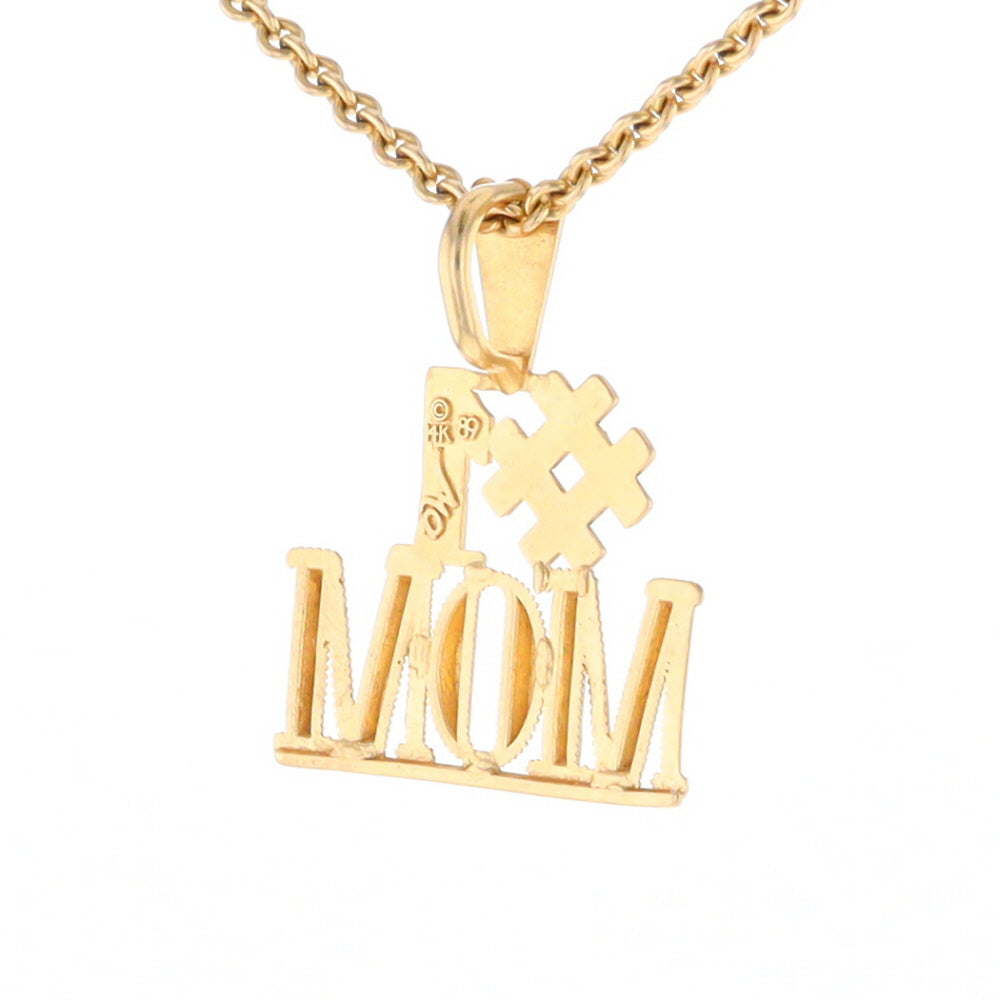 Yellow Gold #1 Mom Pendant