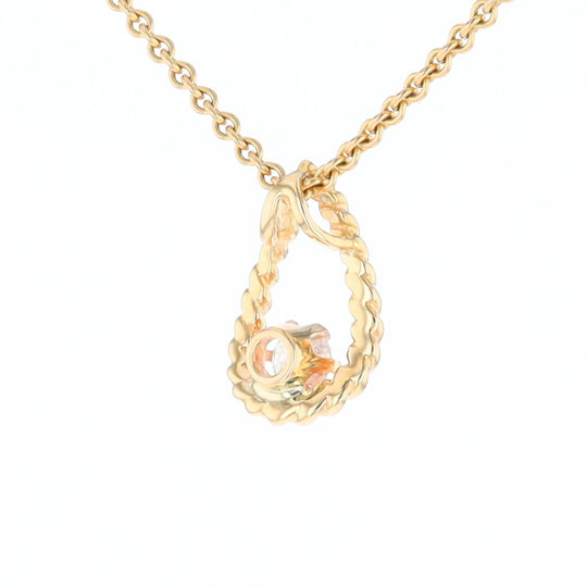 Solitaire Diamond Pear-shaped Rope Pendant