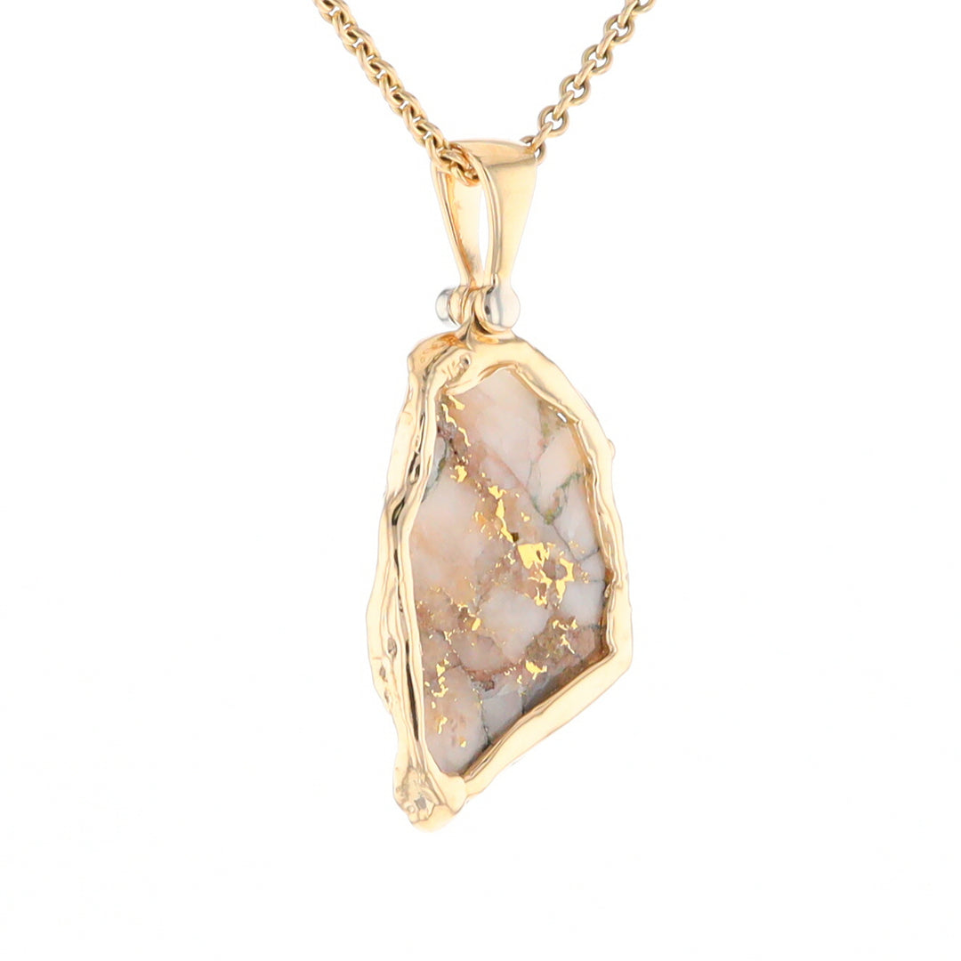 Gold Quartz Freeform Pendant (G2)