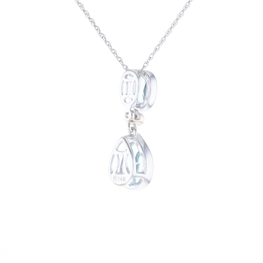 Oval and Pear-Shaped Aquamarine Pendant