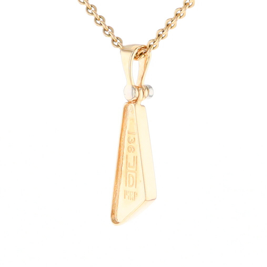 Triangular Gold Quartz Pendant - G2