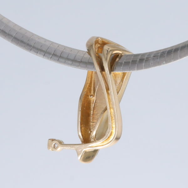 Opal Pendant Triangle Inlaid Design with .06ct Round Diamond