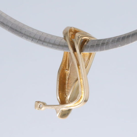 Opal Pendant Triangle Inlaid Design with .06ct Round Diamond