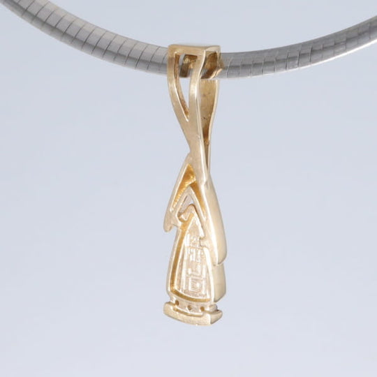 Opal Pendant Triangle Inlaid Design with .06ctw Round Diamonds