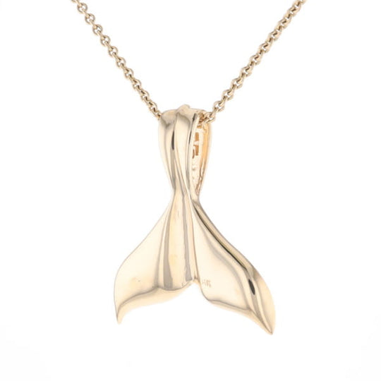 Whale Tail Necklaces Natural Gold Quartz and Nuggets Inlaid Pendant