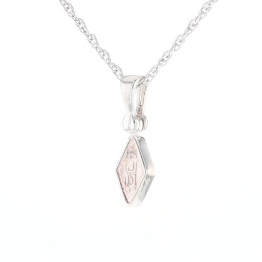 Sterling Silver Gold Quartz Inlaid Diamond Pendant - G3