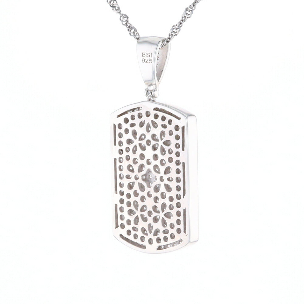 Cubic Zirconia Dog Tag Pendant