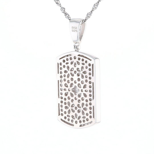 Cubic Zirconia Dog Tag Pendant