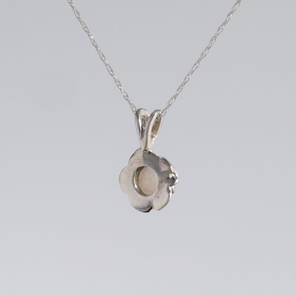White Opal Flower Pendant