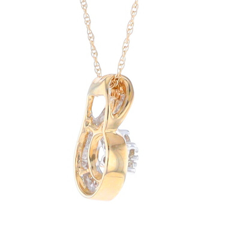 Gold Slide and Flower Diamond Pendant