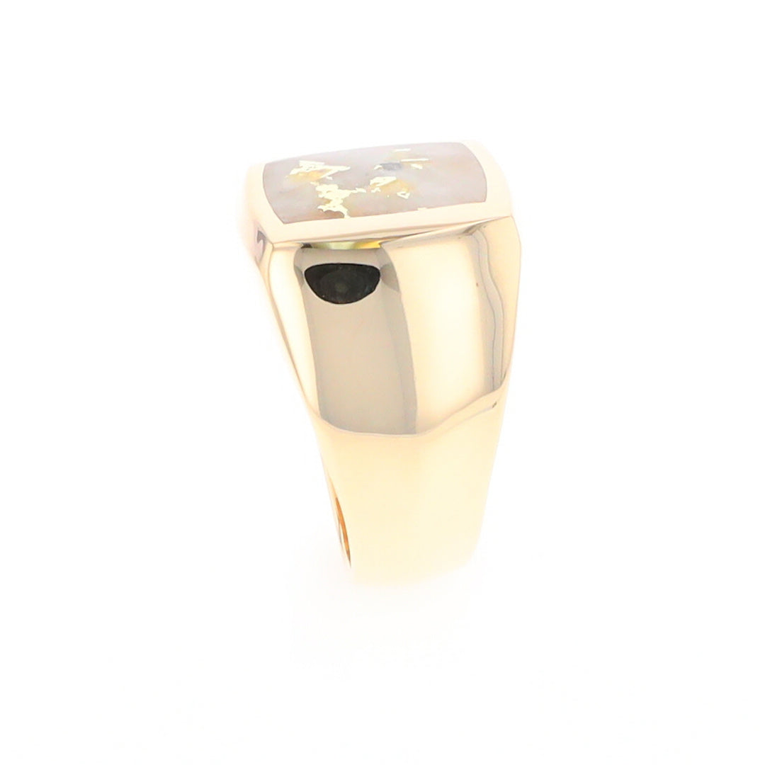 Natural Gold Quartz Men's Ring