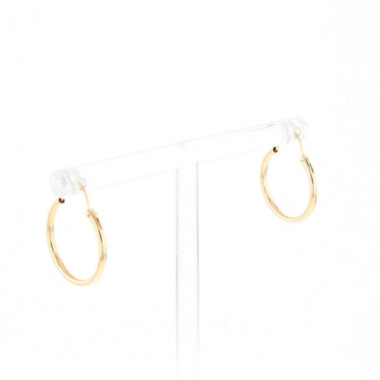 Gold Hollow Tube Hoop Earrings