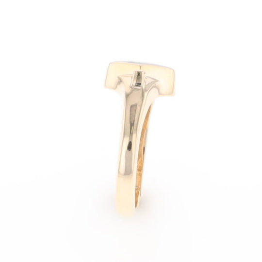 G2 Gold Quartz Ring Diamond Shape Inlaid with 0.05ctw Round Diamonds
