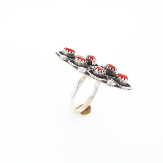 Bezel Set Coral Ring