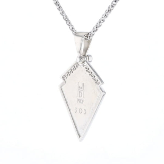 Pietersite Kite Shaped Inlaid Pendant with 0.19ctw Diamonds