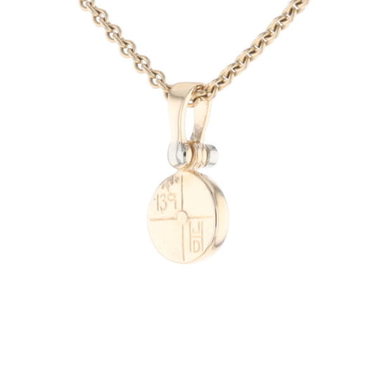 Round Gold Quartz Inlaid Pendant