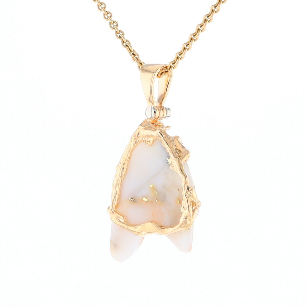 Rough Gold Quartz Freeform Pendant