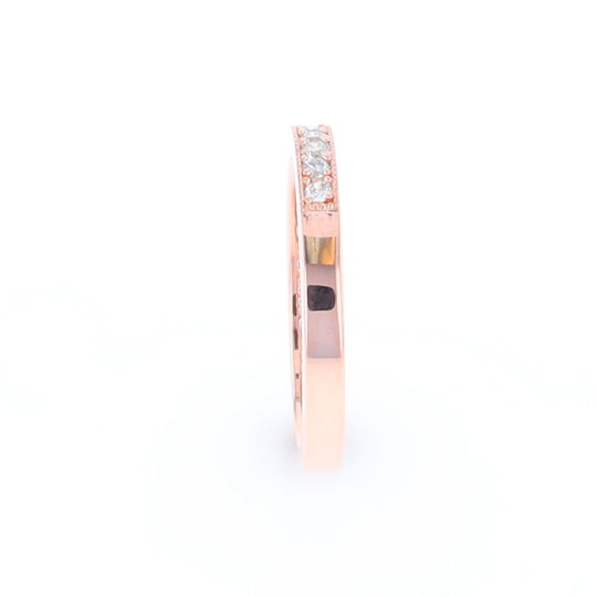 Rose Gold Milgrain Diamond Wedding Band