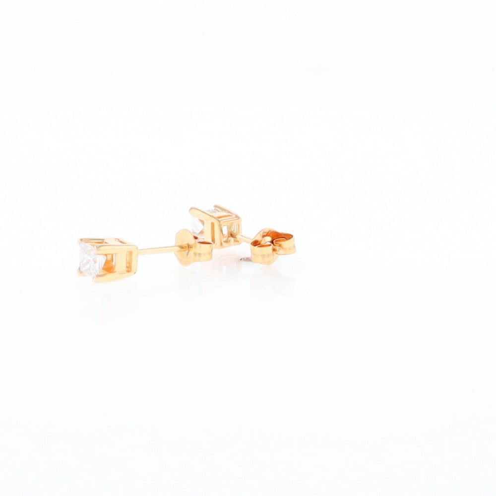 0.48ctw Princess Cut Diamond Studs