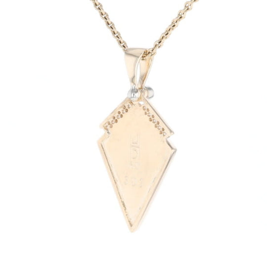 Meteorite Kite Shape Inlaid Pendant with 0.19ctw Diamonds
